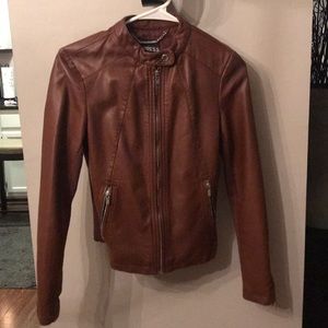 Express faux leather brown jacket